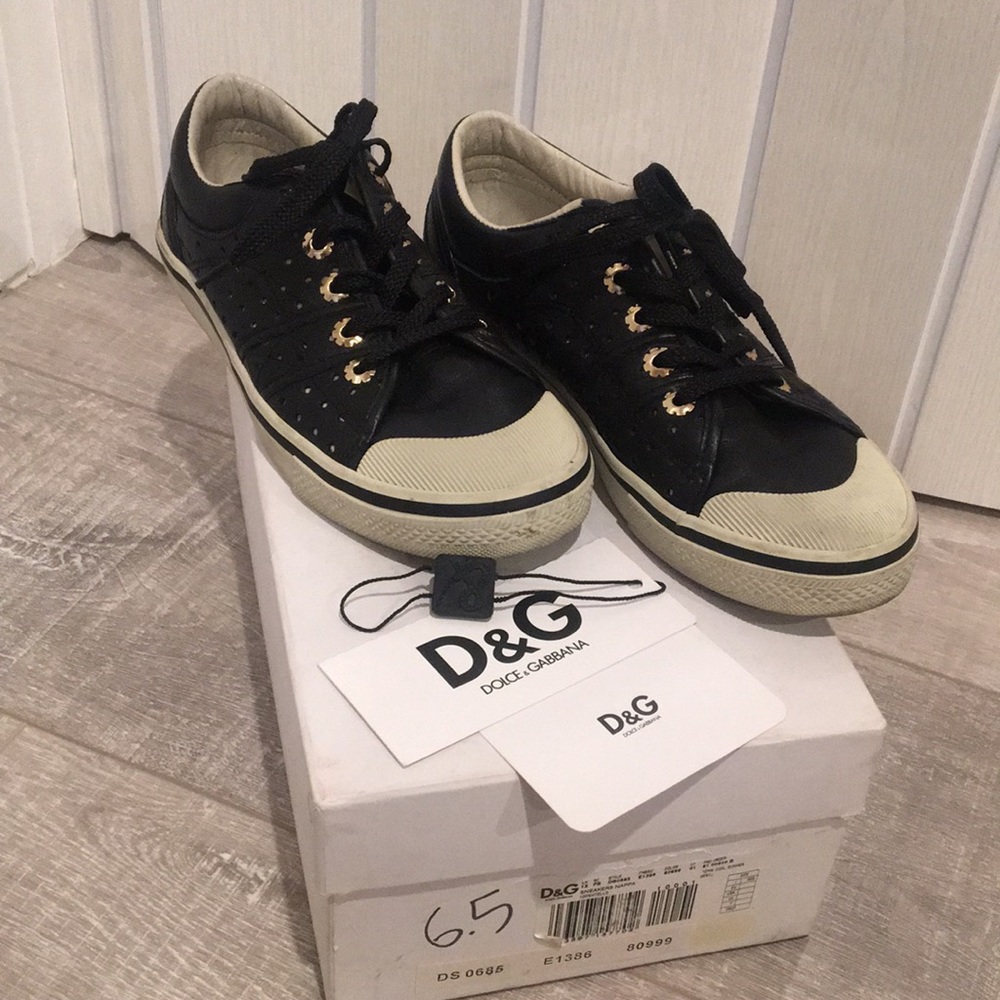 Vintage D&G black leather sneakers